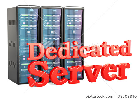 Dedicated Server concept. 3D rendering Dedicated Server concept. 3D rendering 38308880