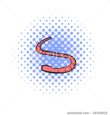 Earthworm icon, comics style Earthworm icon, comics style 38308929