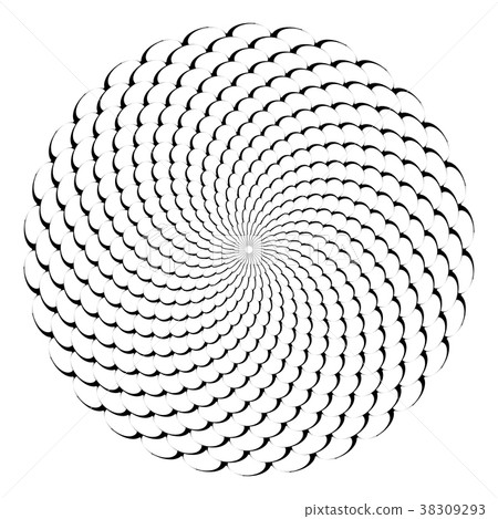 Circle design element. Abstract rotation pattern. 38309293