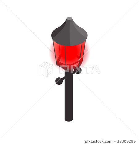 Red light icon, isometric 3d style 38309299