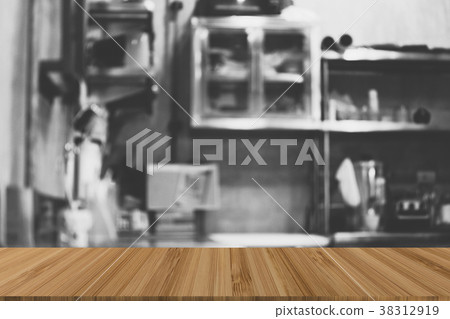 stainless steel kitchen blur background with... - Stock Photo [38312919] -  PIXTA