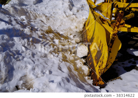 Snow removal work Snow removal dozer and snow 38314622