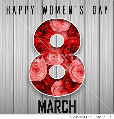 happy international women's day greeting card. num