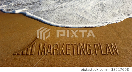 Marketing Plan in the Beach Photo Image 38317608