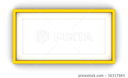 Yellow frame on white background 3d rendering Yellow frame on white background 3d rendering 38317865