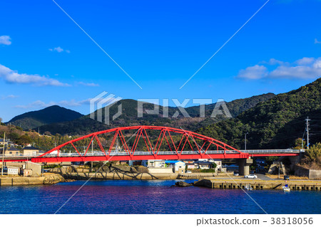 三色橋（紅色：新神浦橋）長崎日落路[長崎市長崎市蘇海町] 38318056