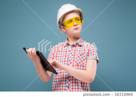 blonde teenager blonde in the construction helmet blonde teenager blonde in the construction helmet 38318969