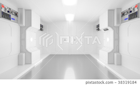science lap, sci-fi corridor white color 38319184