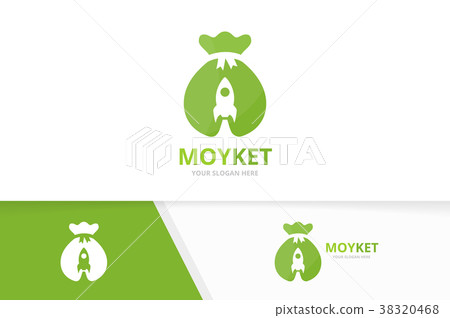Vector bag and rocket logo combination. Sack and Vector bag and rocket logo combination. Sack and 38320468
