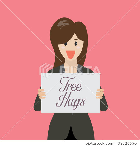 Business woman showing free hug sign Business woman showing free hug sign 38320550