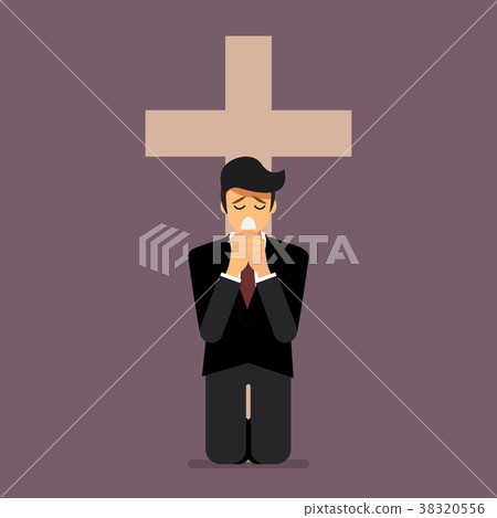Sadness man is on his knees and prays to god Sadness man is on his knees and prays to god 38320556