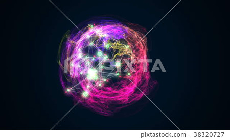 abstract energy ball rotating on black background 38320727