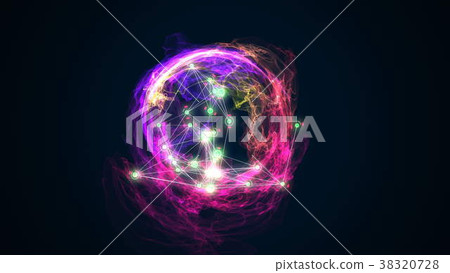 abstract energy ball rotating on black background abstract energy ball rotating on black background 38320728