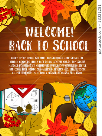 Back to School vector stationery poster - Stock Illustration [38321281 ...