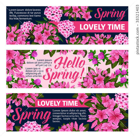Vector flowers banners for springtime season 38321403