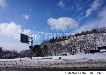 Road Blue Sky Snow Snow Removal Road Blue Sky Snow Snow Removal 38321928