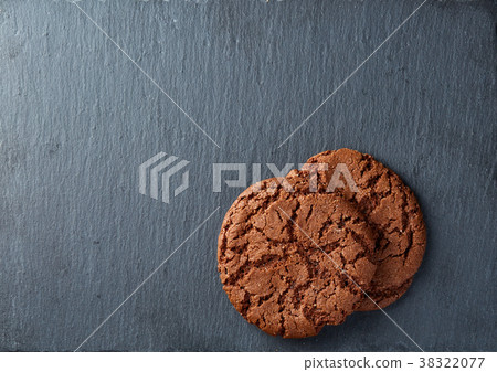 Chocolate chips cookies isolated on black Chocolate chips cookies isolated on black 38322077