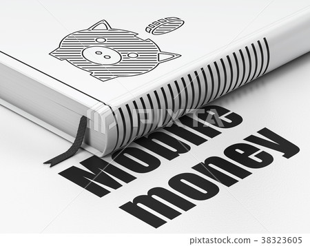 Money concept: book Money Box With Coin, Mobile 38323605