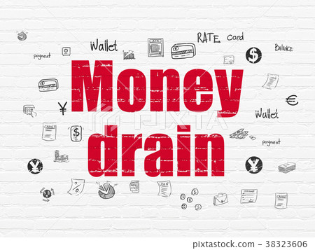 Money concept: Money Drain on wall background Money concept: Money Drain on wall background 38323606
