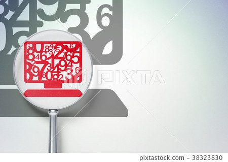 Learning concept:  Computer Pc with optical glas 38323830