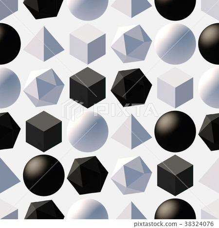 Pattern with 3d shapes. Pattern with 3d shapes. 38324076
