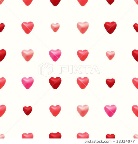 Seamless pattern made 3d hearts Seamless pattern made 3d hearts 38324077