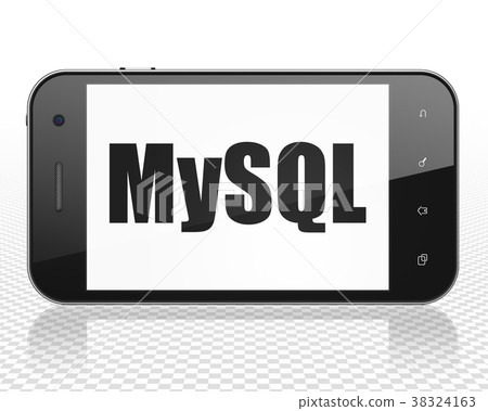 Software concept: Smartphone with MySQL on display Software concept: Smartphone with MySQL on display 38324163