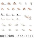Cabinet or workplace low poly isometric icon set 38325455
