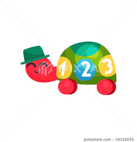 Cute green turtle with numbers on shell. Learning Cute green turtle with numbers on shell. Learning 38326058