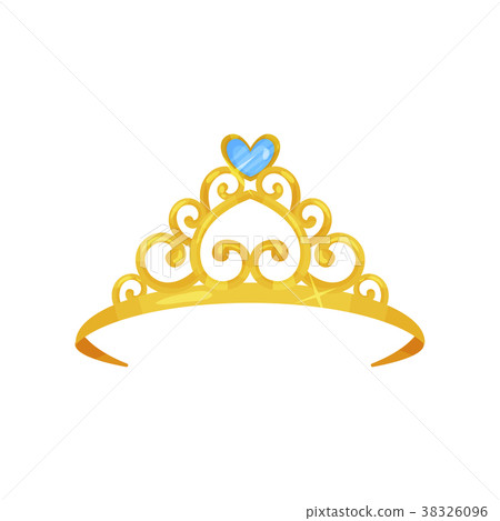 Colorful illustration of golden princess crown 38326096