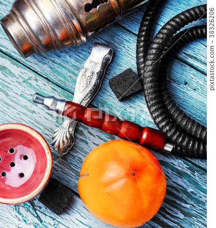 Stylish asian shisha with persimmon 38326206