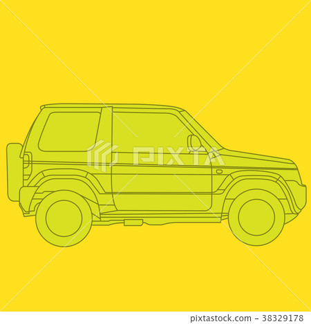 Off-road mini SUV side view - outline of 4x4 car 38329178