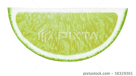 Lime fruit slice isolated on white 38329301