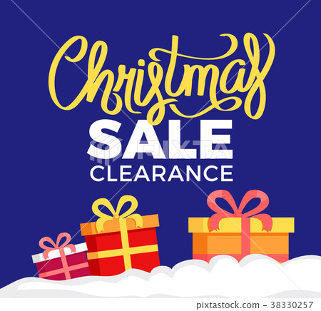 Christmas Sale Clearance Poster with Gift Boxes Christmas Sale Clearance Poster with Gift Boxes 38330257