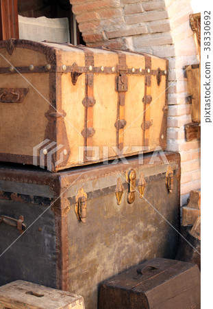 Two vintage wooden chests 38330692