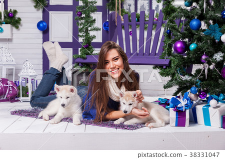 beautiful brunette lying on her stomach on the 38331047