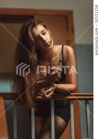 Girl with a syringe. Girl with a syringe. 38331156