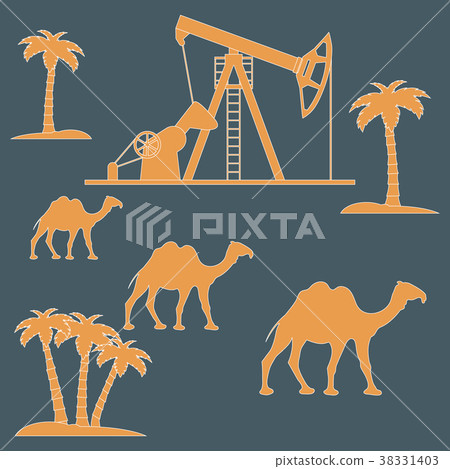 Stylized icon of the equipment for oil production 38331403