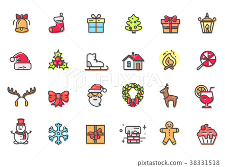 Christmas Icons Collection Vector Illustration Christmas Icons Collection Vector Illustration 38331518