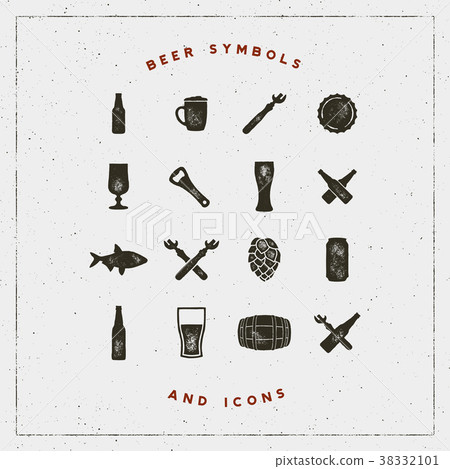 set of beer symbols and icons 38332101