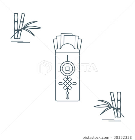 Chinese red envelopes of money and bamboo Chinese red envelopes of money and bamboo 38332338