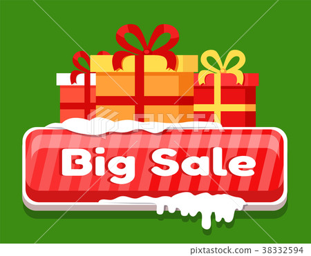 Big Sale Card with Gift Boxes Vector Illustration Big Sale Card with Gift Boxes Vector Illustration 38332594