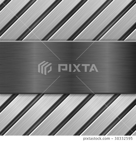 Metal brushed plate on metallic background Metal brushed plate on metallic background 38332595