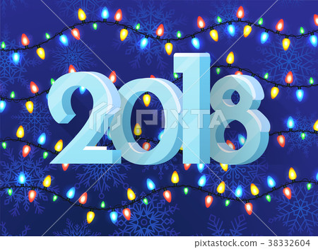 2018 Poster with Pattern, Vector Illustration 2018 Poster with Pattern, Vector Illustration 38332604