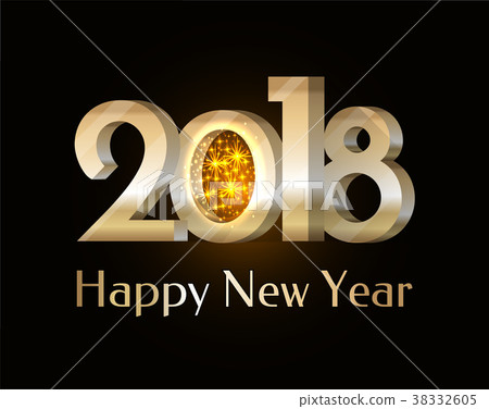 Happy New Year 2018 Sparkling Vector Illustration Happy New Year 2018 Sparkling Vector Illustration 38332605