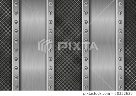 Metal texture with rivetted plates 38332623