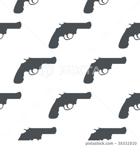 Revolver gun. Black silhouette drawing. Seamless Revolver gun. Black silhouette drawing. Seamless 38332810