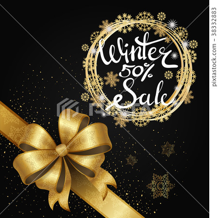Winter Sale Poster in Frame Made of Snowflakes Winter Sale Poster in Frame Made of Snowflakes 38332883