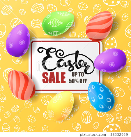 Easter vector illustration with egg Easter vector illustration with egg 38332939