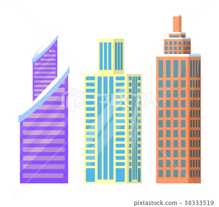 Set of City Buildings Icons Vector Illustration Set of City Buildings Icons Vector Illustration 38333519